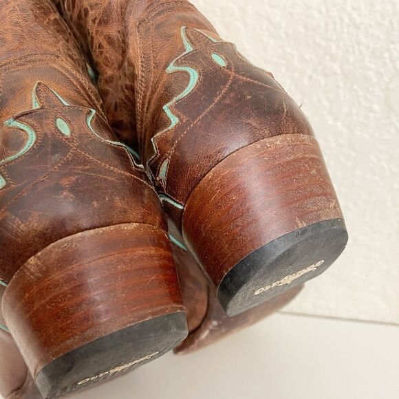 Old Gringo Women’s All leather Western Cowgirl Boots brown with turquoise   10 - Picture 6 of 10